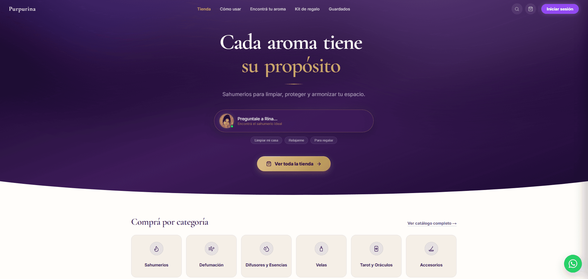 Portada de la tienda Purpurina